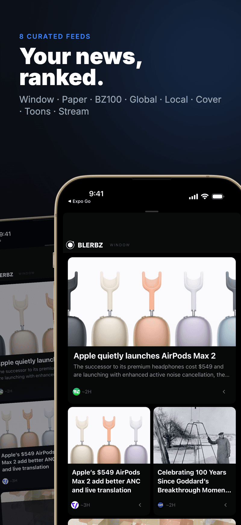 Blerbz app — Home feed